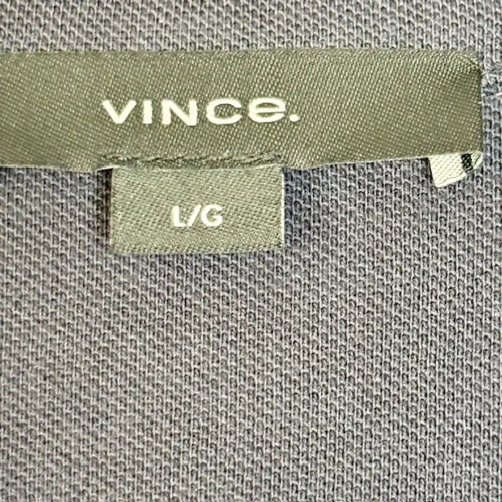 Vince Cotton Piqué Button-Front Long-Sleeve Collared Shirt - Coastal Blue - L